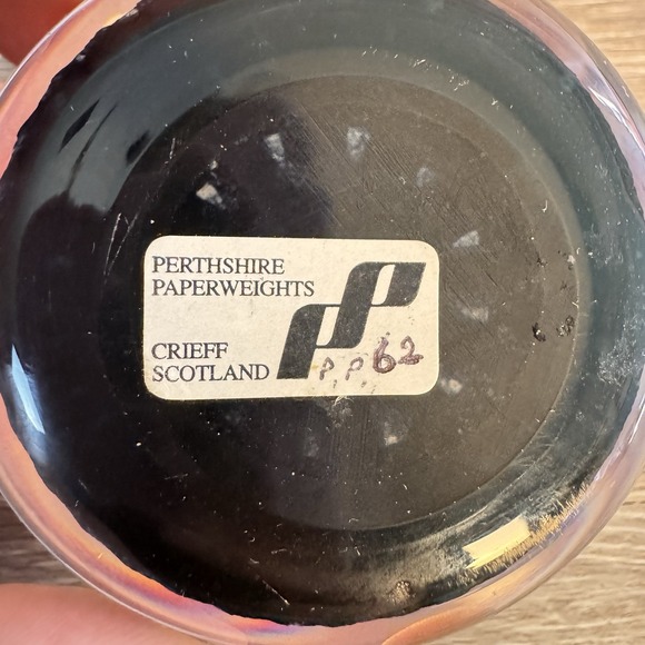 Vtg Perthshire Scotland Millefiori 12 Spoke Radial Twist 2.5" Glass Paperweight - Picture 6 of 12